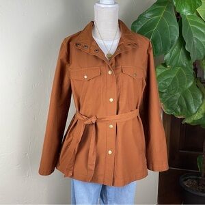 Garnet Hill Belted Utility Cargo Chore Jacket